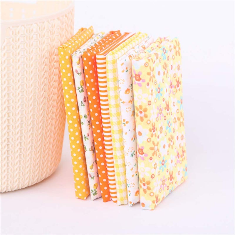 AUEAR, 35 Pack Cotton Print Fabric Bundle Squares 9.8"x9.8" Quilting Sewing Floral Precut Sheets for DIY Scrapbooking Dot Pattern (Bright Colors: Red & Blue Yellow Pink Green) - Image 3